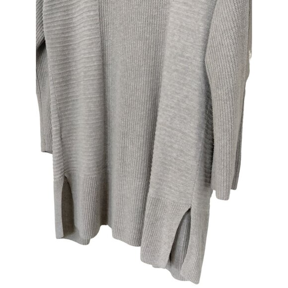 Mossimo Size Large Cardigan Womens Ribbed Open Front Light Gray Long Sleeve Knit - Picture 7 of 9